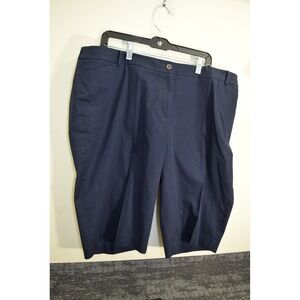 Talbots THE PERFECT SHORT Chino Bermuda Shorts Womens 20W Navy Blue